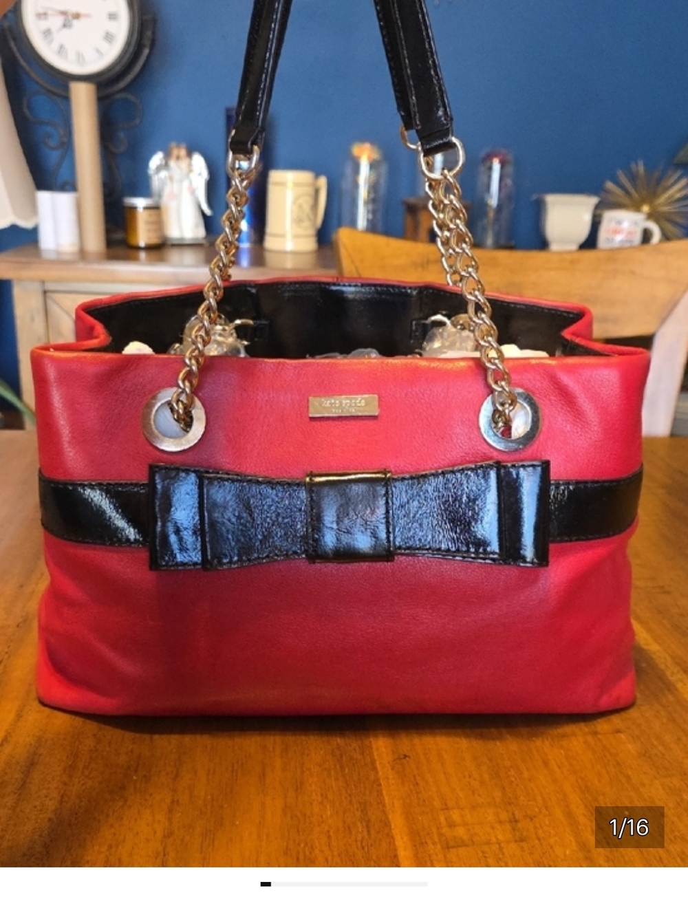 Kate Spade Red and Black Bow Tote